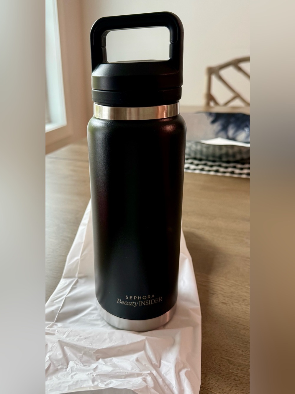 Sephora Black Stainless Steel 27oz Water Bottle, New in Box